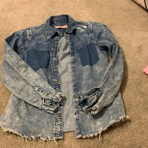 BLANKNYC SWEATSHIRT JEAN JACKET WITH FAKE BLEACH!!
